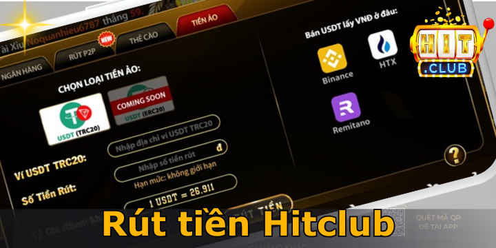 Rút tiền Hitclub - Siêu nhanh chưa đến 5 phút với 4 phương thức